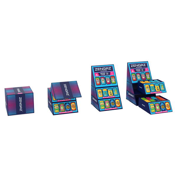 Zengaz Cube ZL-13 Wing Jet (UK-S1) - Jet Flame Lighters Bundle + 48 Lighters with Cube display stand