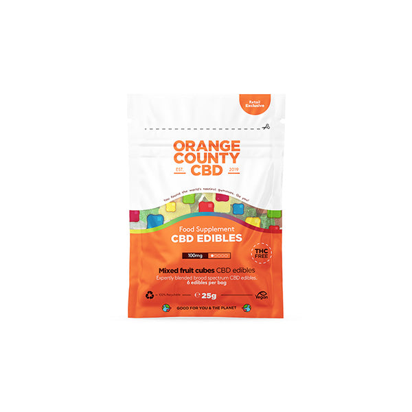 Limited Orange County CBD  Mini CBD Gummy Cubes - 6 Pieces