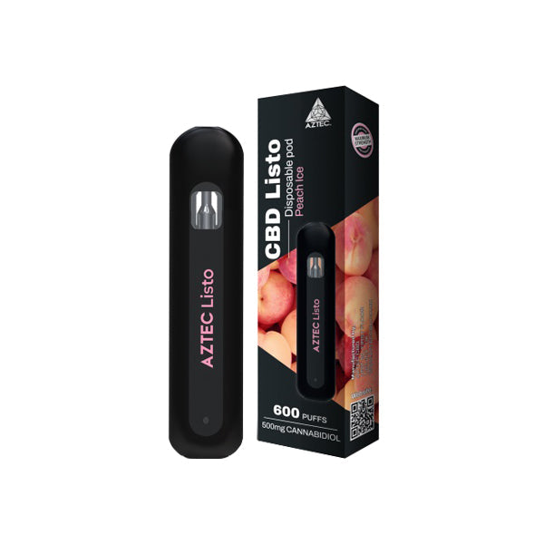 Buy Now Aztec CBD Listo  CBD Disposable Vape Pen - 1ml 600 Puffs