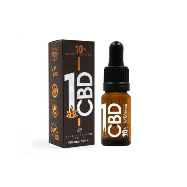 Sale 1CBD 10% Pure Hemp  CBD Oil Bronze Edition 5ml