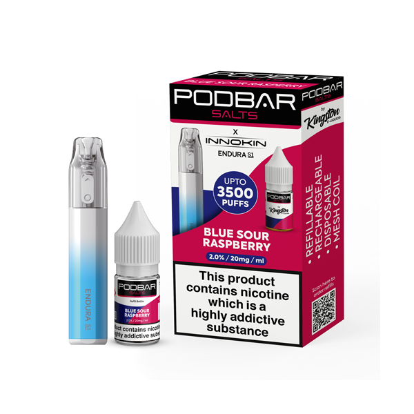 Limited Podbar Salts by Kingston x Innokin Endura S1 Disposable Vape Kit 3500 Puffs