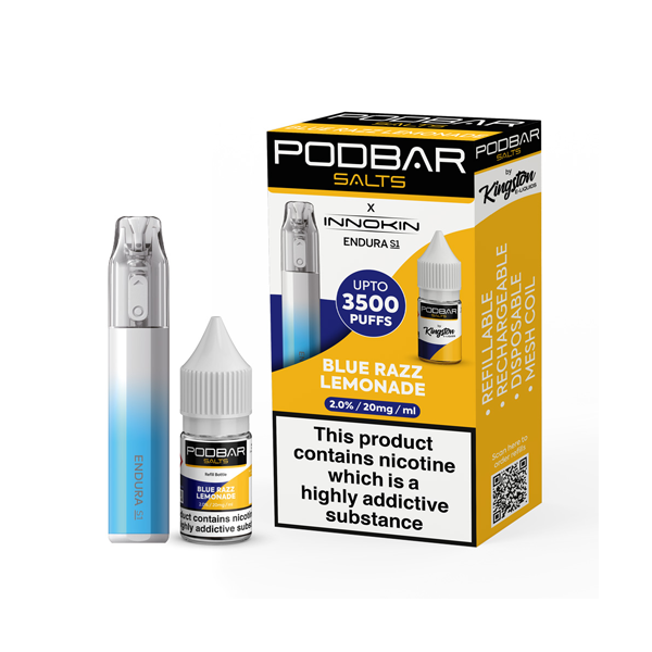 Buy Now Podbar Salts by Kingston x Innokin Endura S1 Disposable Vape Kit 3500 Puffs