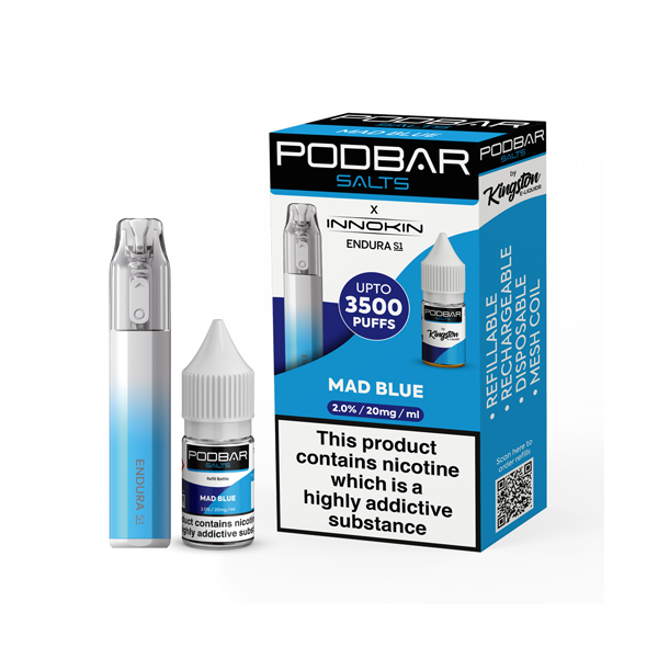 Buy Now Podbar Salts by Kingston x Innokin Endura S1 Disposable Vape Kit 3500 Puffs