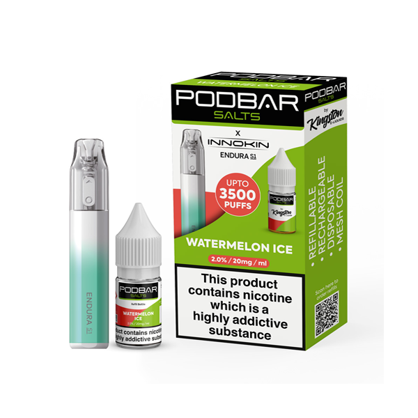 Best Podbar Salts by Kingston x Innokin Endura S1 Disposable Vape Kit 3500 Puffs