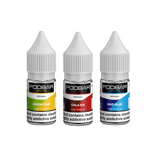 Podbar Salts by Kingston 10ml Refill Nic Salts (60VG/40PG) 20mg