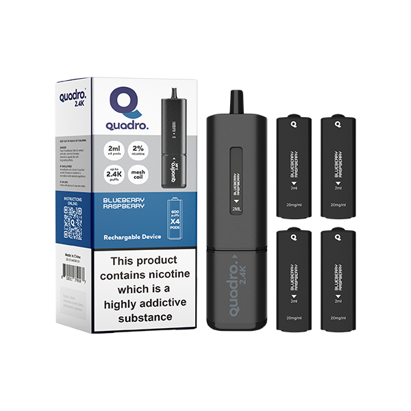 Buy Now Quadro 2.4K Pod Vape Kit Black Series 2400 Puffs