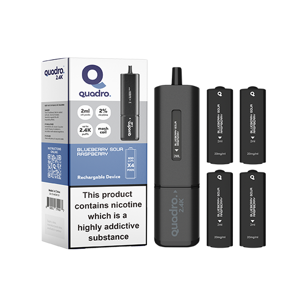 Shop Now Quadro 2.4K Pod Vape Kit Black Series 2400 Puffs