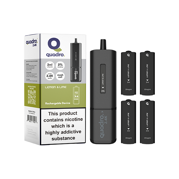 Discount Quadro 2.4K Pod Vape Kit Black Series 2400 Puffs