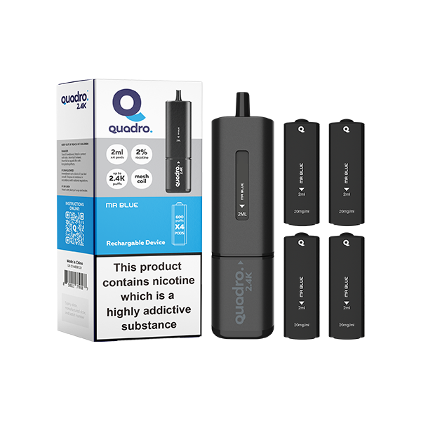 Buy Now Quadro 2.4K Pod Vape Kit Black Series 2400 Puffs