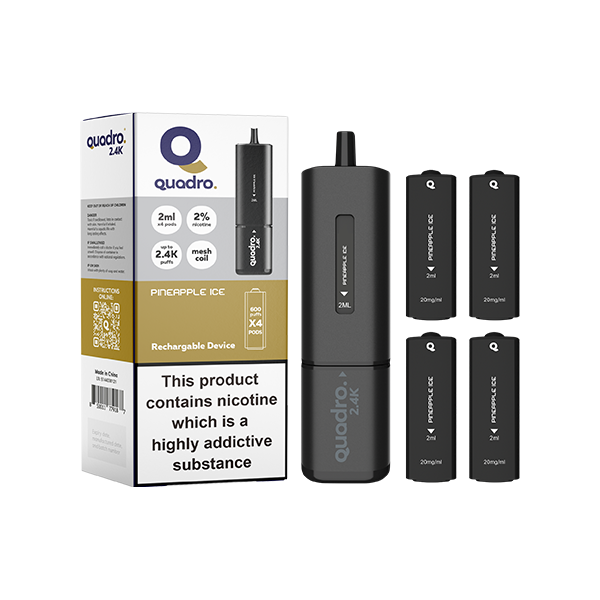 Shop Now Quadro 2.4K Pod Vape Kit Black Series 2400 Puffs