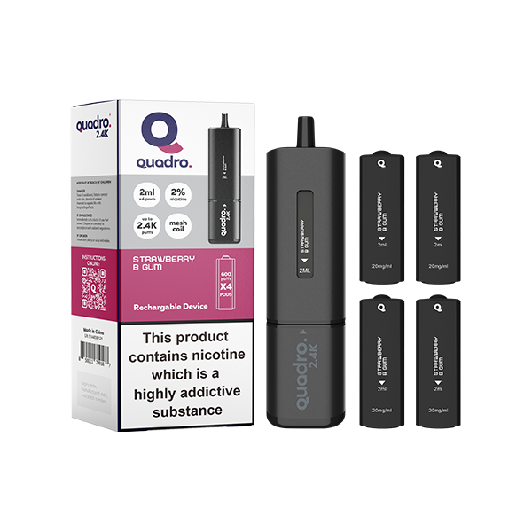 Offer Quadro 2.4K Pod Vape Kit Black Series 2400 Puffs