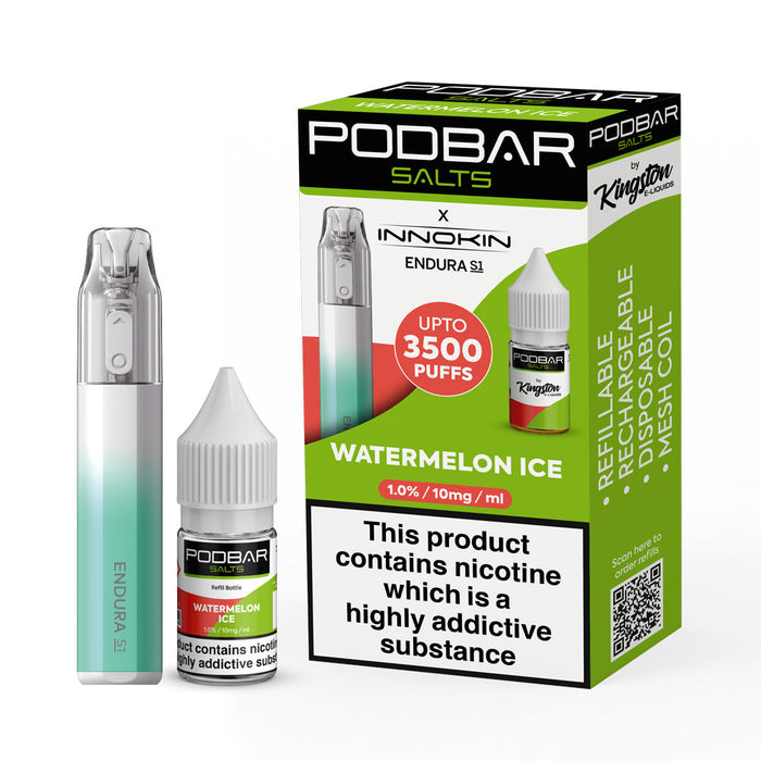 Best Innokin Endura S1 Disposable Vape Kit x  Podbar Salts by Kingston 3500 Puffs