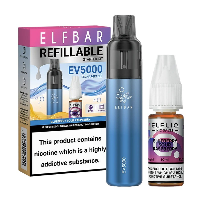 Limited Elf Bar EV5000 Disposable Pod Kit +  ElfLiq Salt