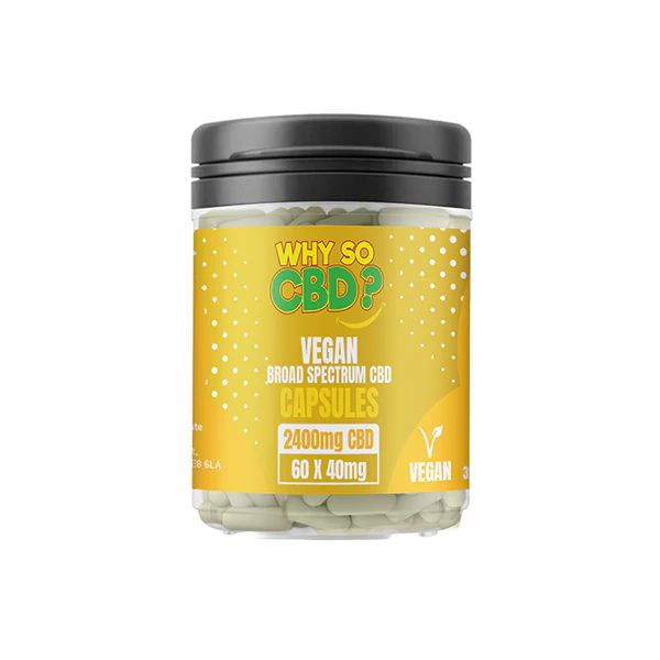 Order Now Why So CBD? 2400mg Broad Spectrum CBD Vegan Capsules - 60 Caps