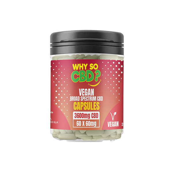 Exclusive Why So CBD? 3600mg Broad Spectrum CBD Vegan Capsules - 60 Caps