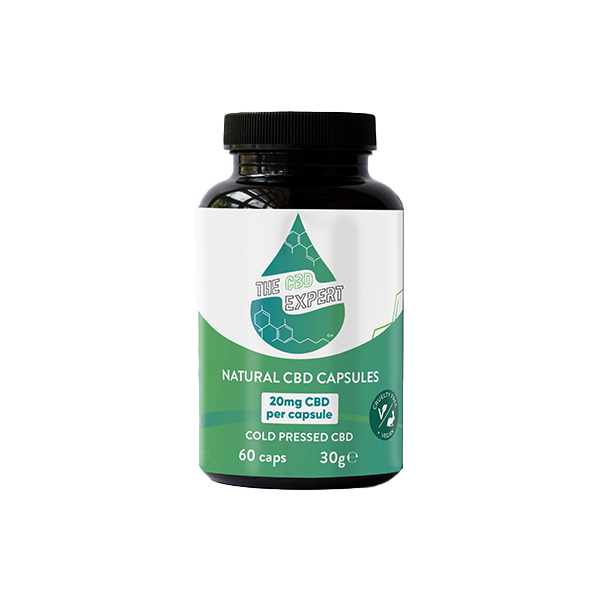 Best The CBD Expert 1200mg CBD Cold Pressed Capsules - 60 Caps