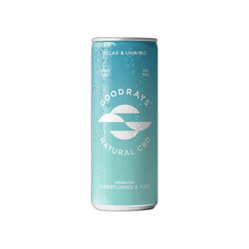 Shop Now 12 x Goodrays  CBD Elderflower and Yuzu Seltzer 250ml