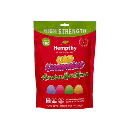 Buy Now Hempthy  CBD American Hard Gums Gummies - 50 Pieces