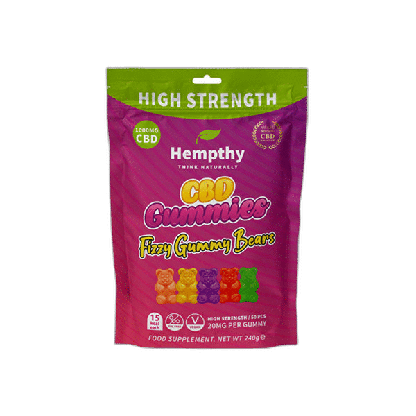 Shop Now Hempthy  CBD Fizzy Gummy Bears Gummies - 50 Pieces