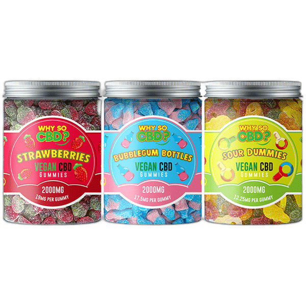 Shop Now Why So CBD?  Broad Spectrum CBD Large Vegan Gummies - 11 Flavours