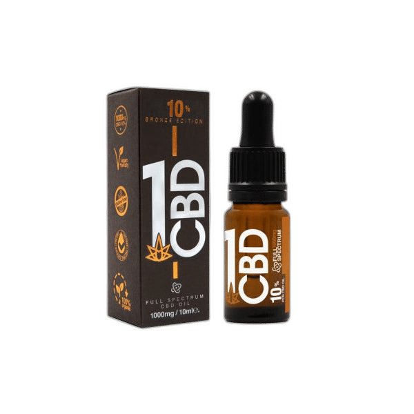 Shop Now 1CBD 10% Pure Hemp  CBD Oil Bronze Edition 10ml