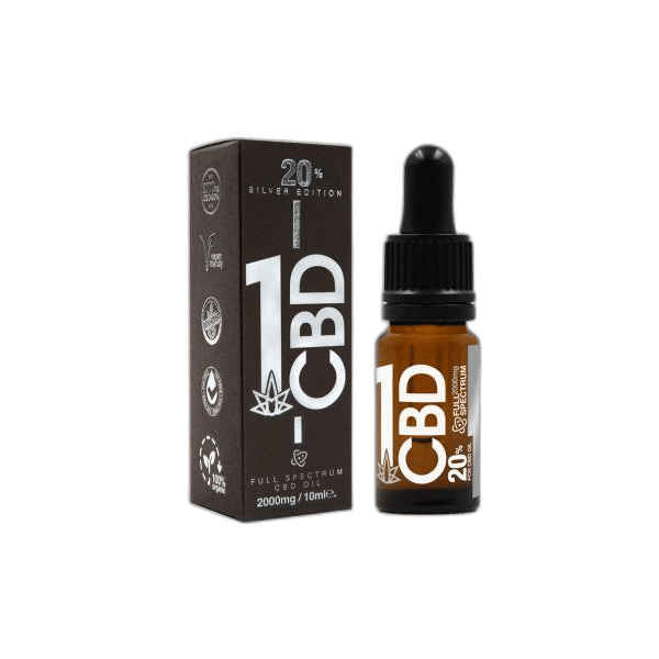 Offer 1CBD 20% Pure Hemp  CBD Oil Sliver Edition 10ml