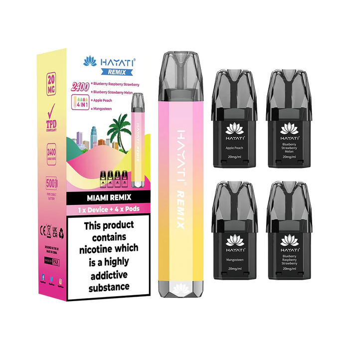 Discount Hayati Remix 4in1 2400 Pod Kit Disposable Vape 2400 Puffs