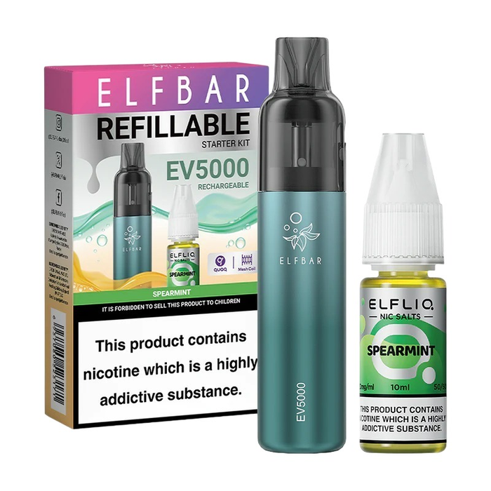 Shop Now Elf Bar EV5000 Disposable Pod Kit +  ElfLiq Salt