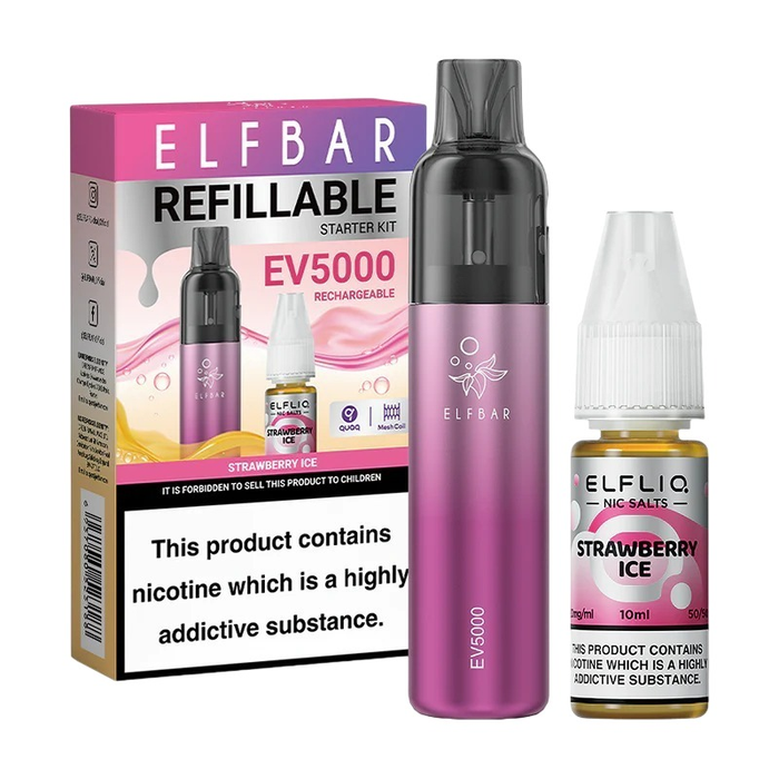 Best Elf Bar EV5000 Disposable Pod Kit +  ElfLiq Salt