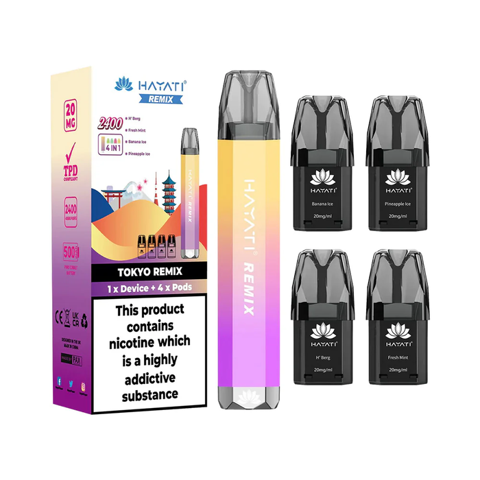 Best Hayati Remix 4in1 2400 Pod Kit Disposable Vape 2400 Puffs